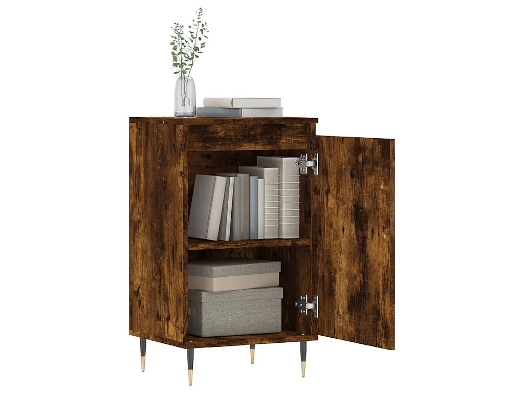 Buffet chêne fumé 40x35x70 cm bois d'ingénierie