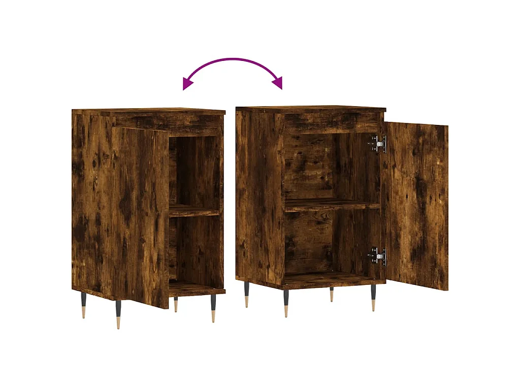 Buffet chêne fumé 40x35x70 cm bois d'ingénierie