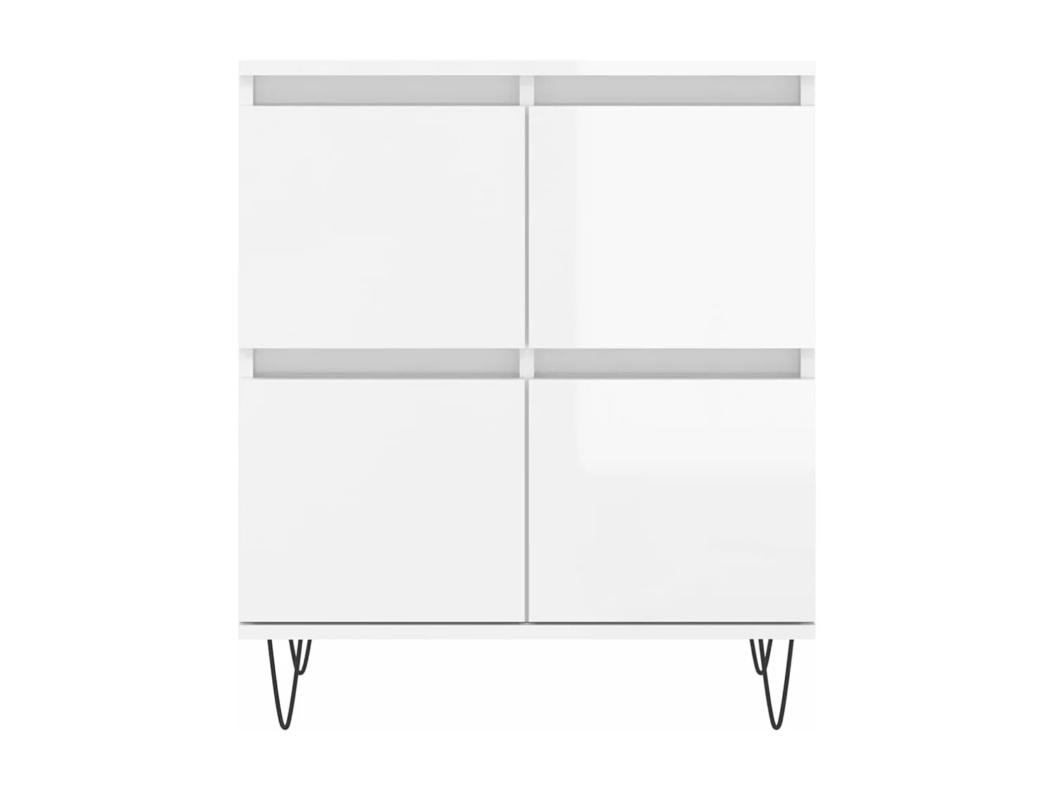 Buffets 2 pcs blanc brillant bois d'ingénierie