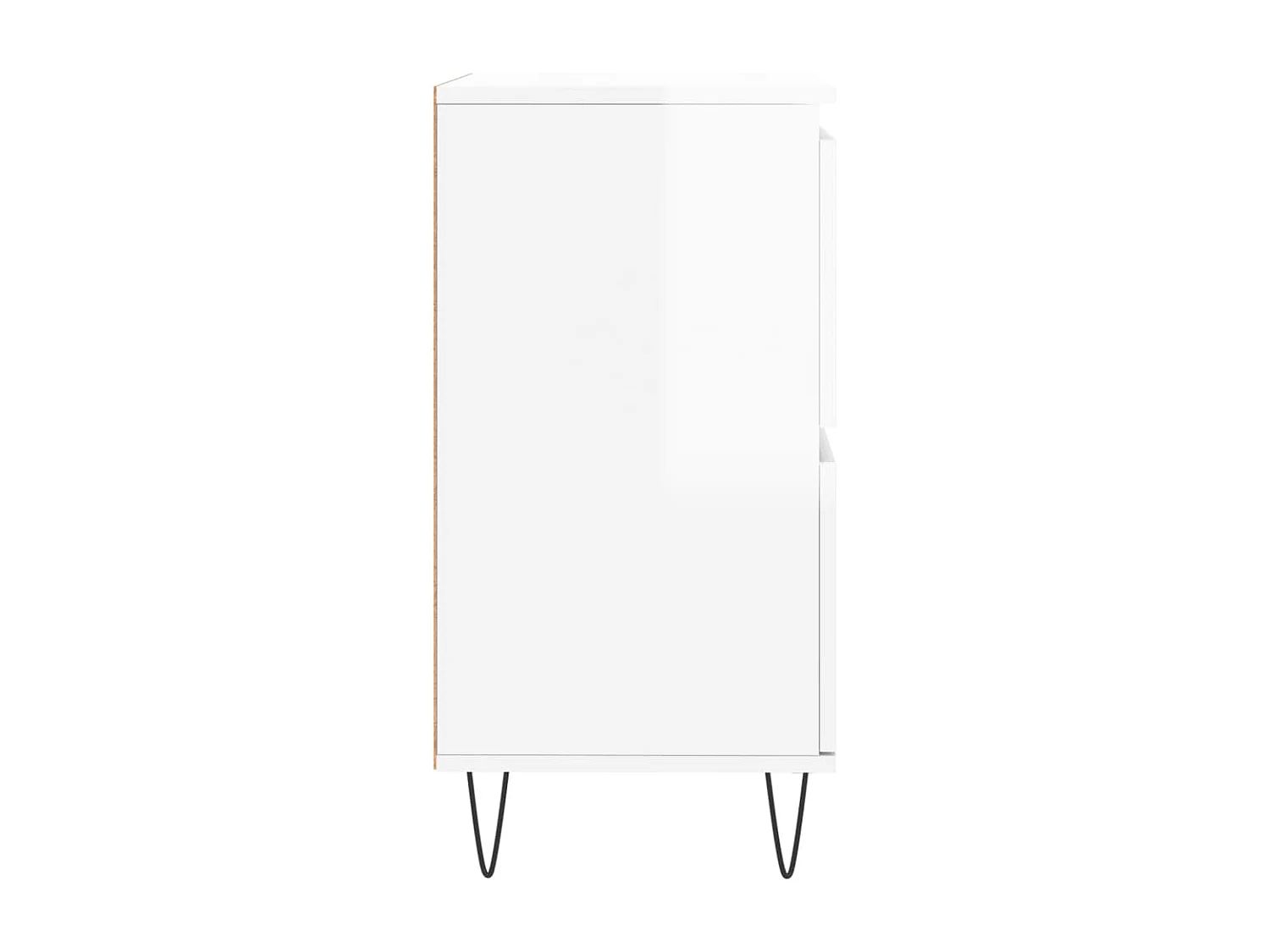 Buffets 2 pcs blanc brillant bois d'ingénierie