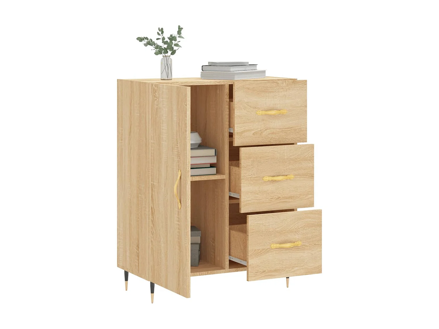 Buffet chêne sonoma 69,5x34x90 cm bois d'ingénierie