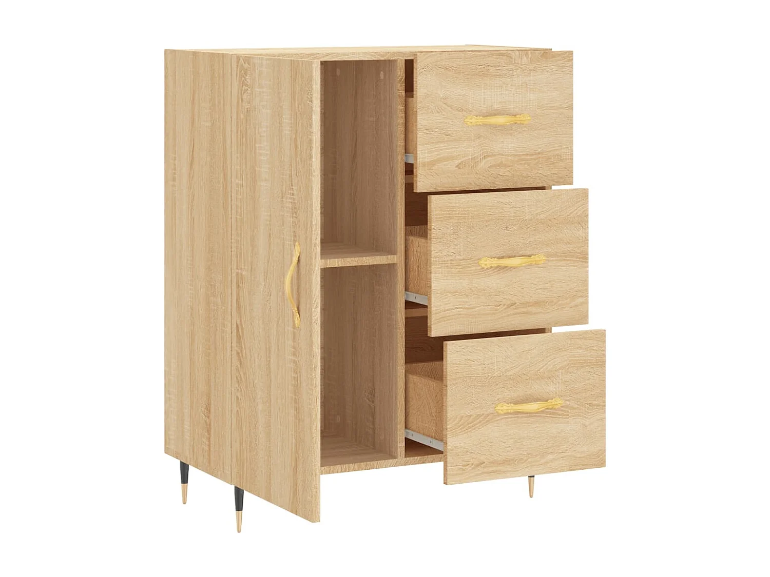 Buffet chêne sonoma 69,5x34x90 cm bois d'ingénierie