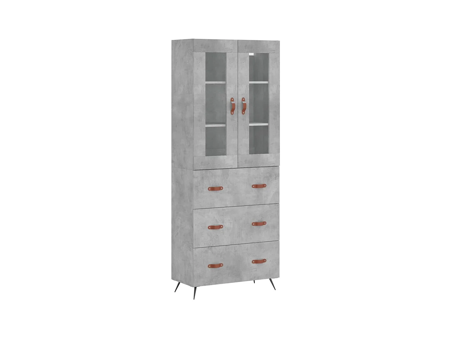Highboard Betongrau 69,5x34x180 cm Holzwerkstoff