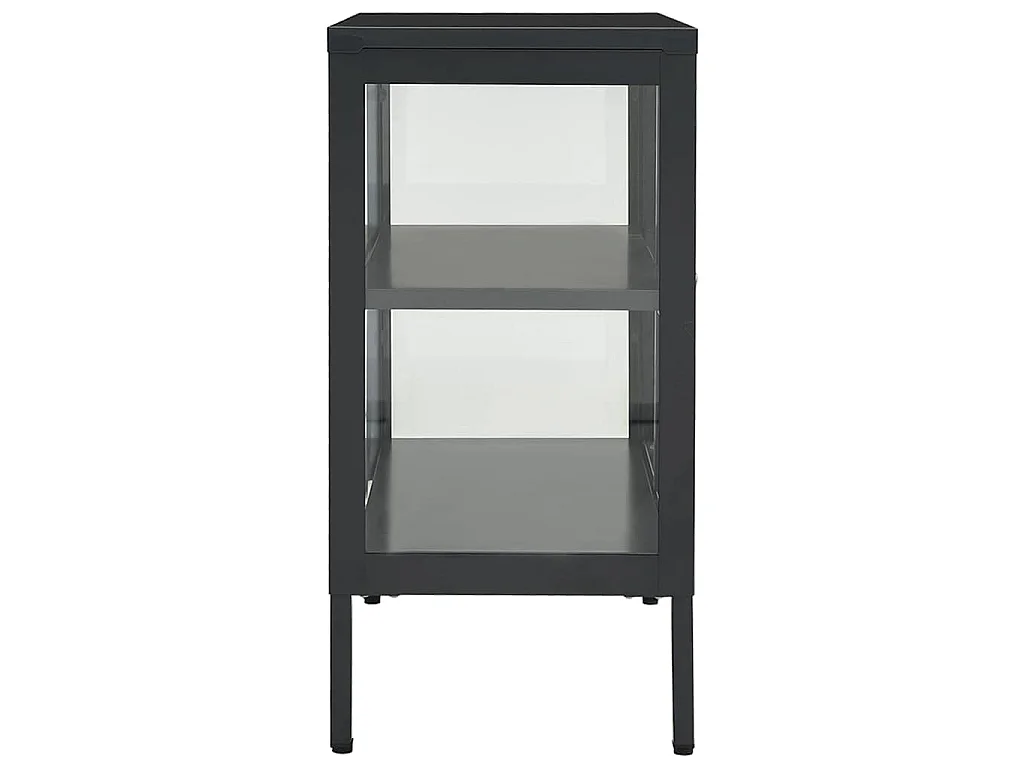 Buffet Anthracite 70x35x70 cm Acier et verre