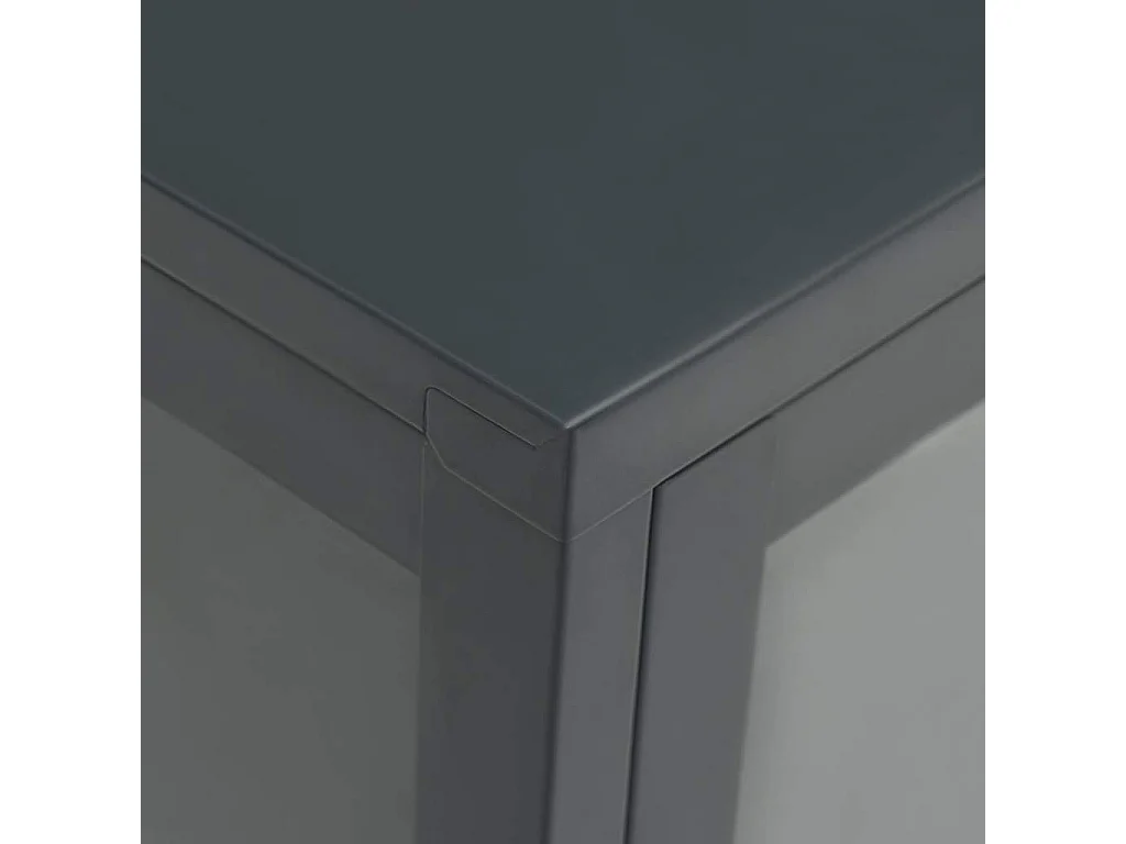 Buffet Anthracite 70x35x70 cm Acier et verre