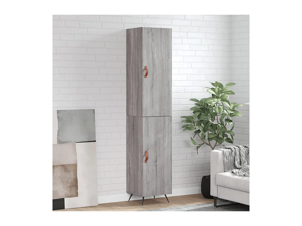 Buffet haut Sonoma gris 34,5x34x180 cm Bois d'ingénierie