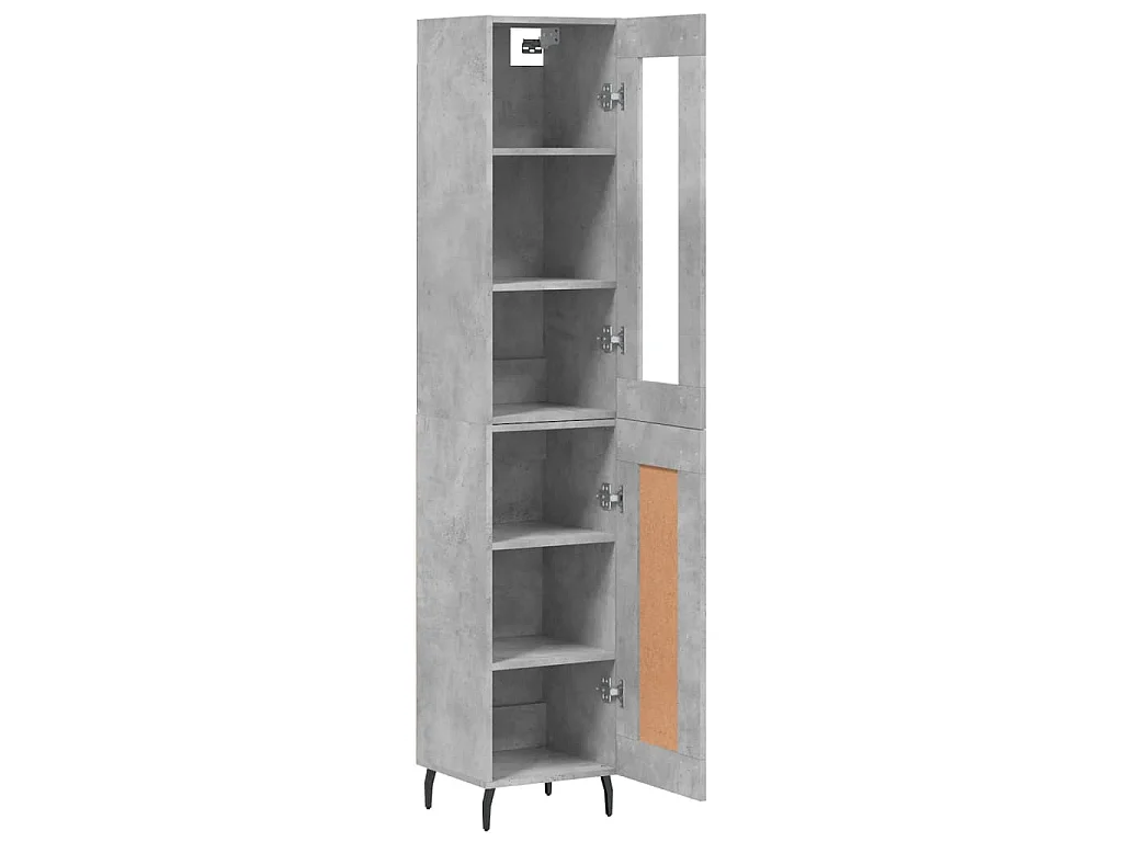 Highboard Betongrau 34,5x34x180 cm Holzwerkstoff