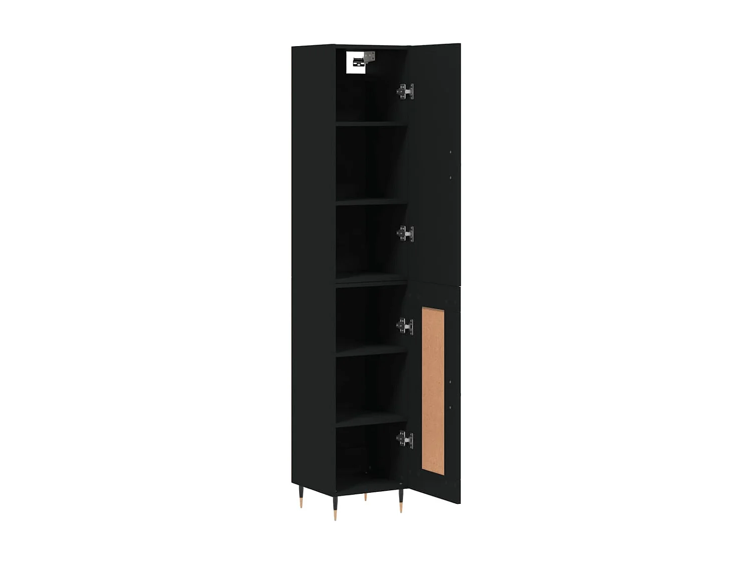 Highboard Schwarz 34,5x34x180 cm Holzwerkstoff