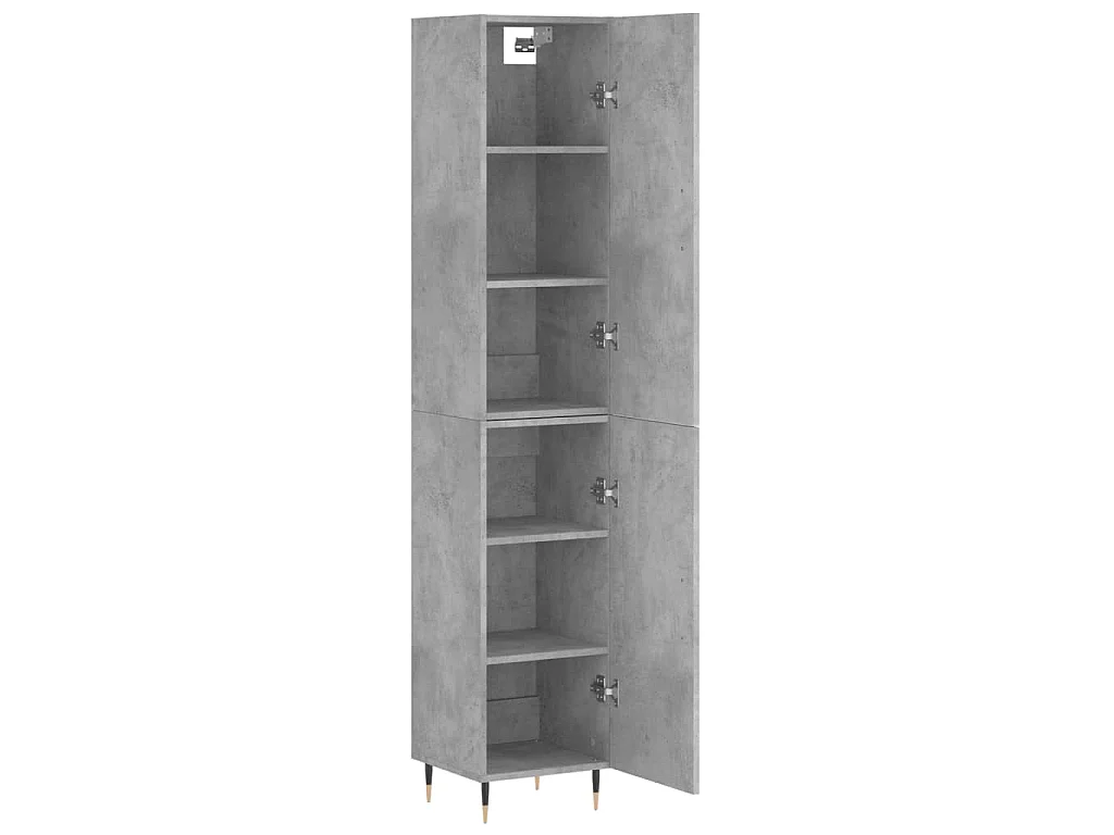Buffet haut Gris béton 34,5x34x180 cm Bois d'ingénierie