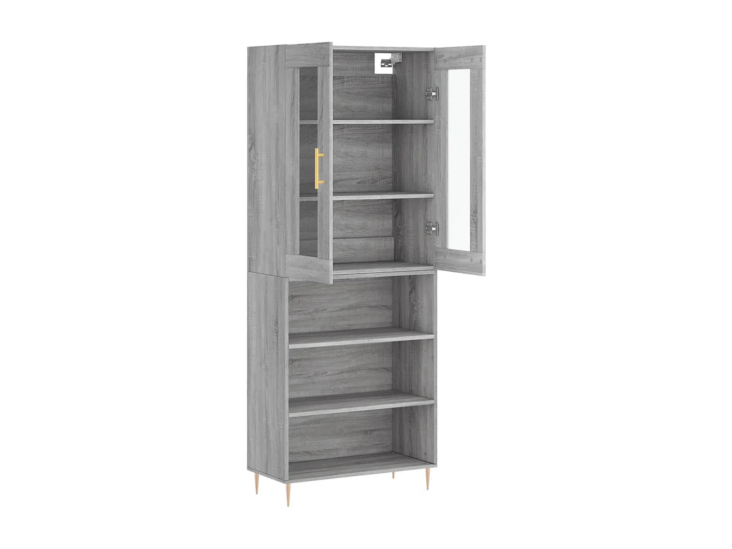 Credenza Grigio Sonoma 69,5x34x180 cm in Legno Multistrato