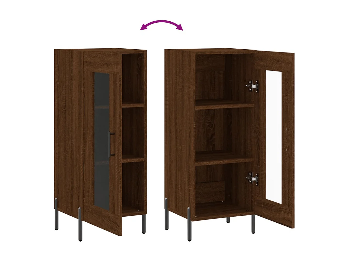 Buffet Chêne marron 34,5x34x90 cm Bois d'ingénierie