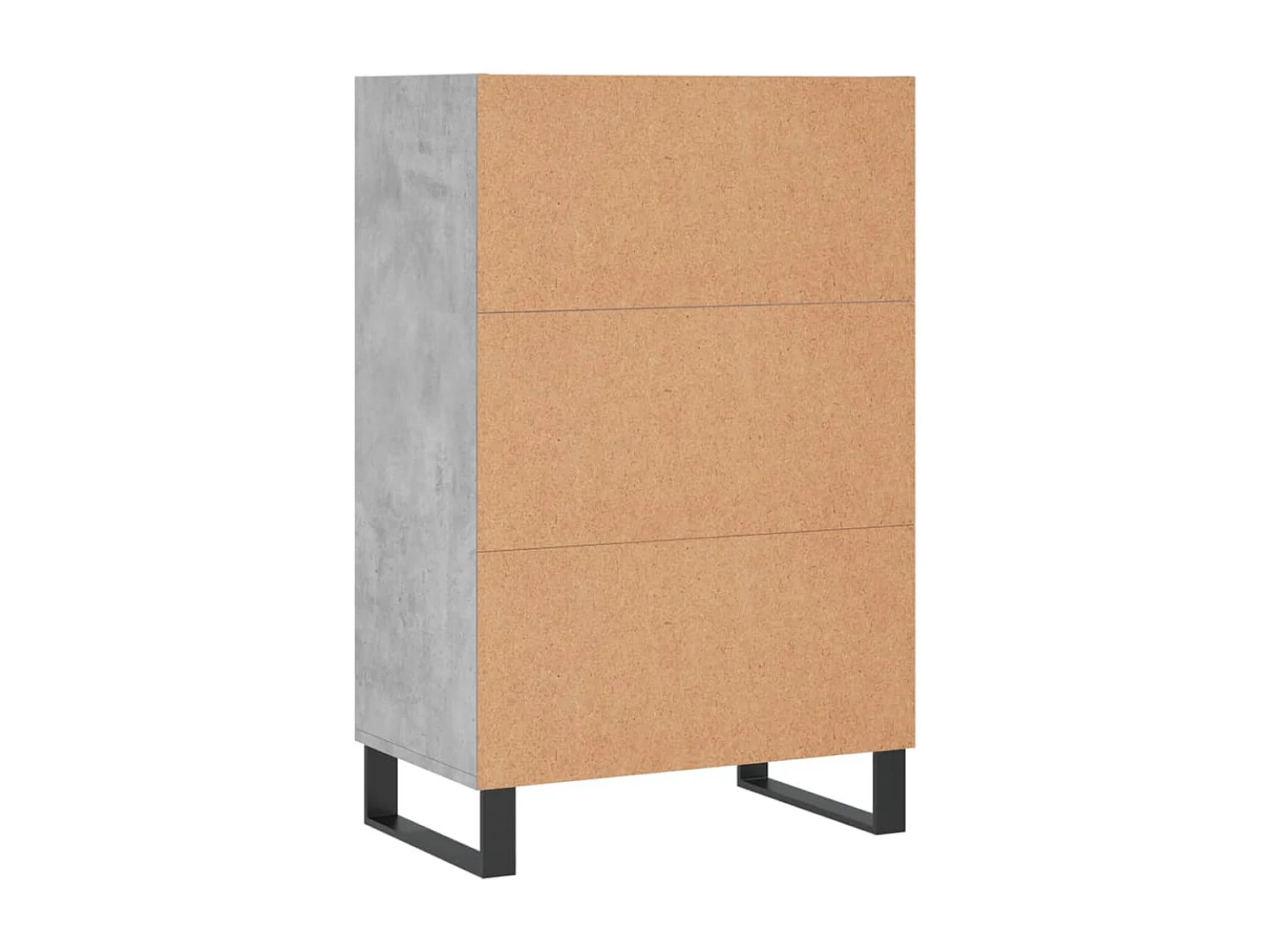 Hoge kast 57x35x90 cm bewerkt hout betongrijs