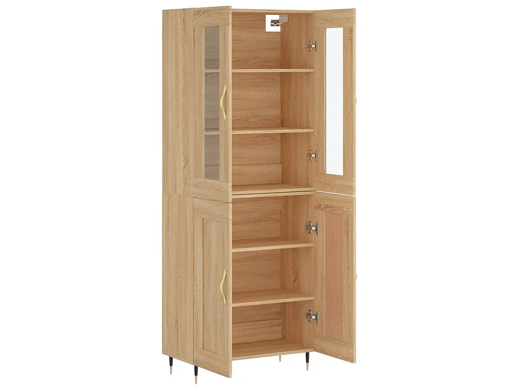 Hoge kast 69,5x34x180 cm bewerkt hout sonoma eikenkleurig