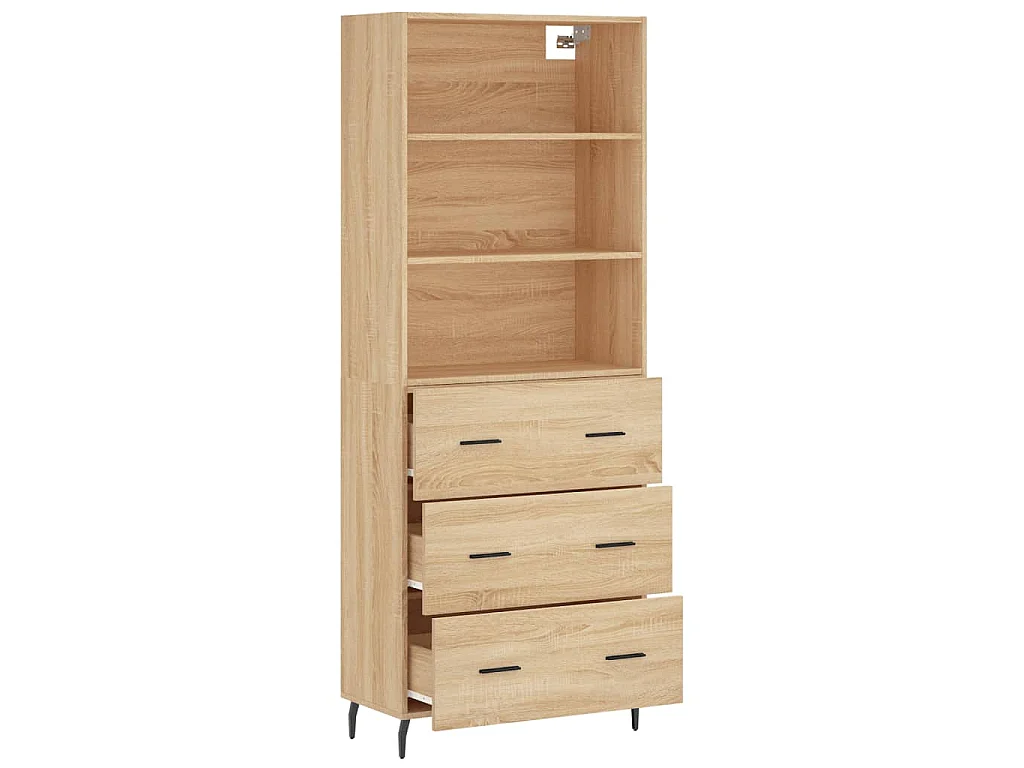 Buffet haut Chêne sonoma 69,5x34x180 cm Bois d'ingénierie