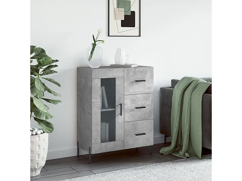 Sideboard Betongrau 69,5x34x90 cm Holzwerkstoff