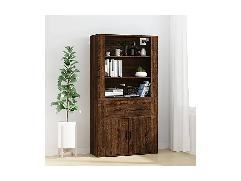 Armário alto derivados de madeira carvalho castanho