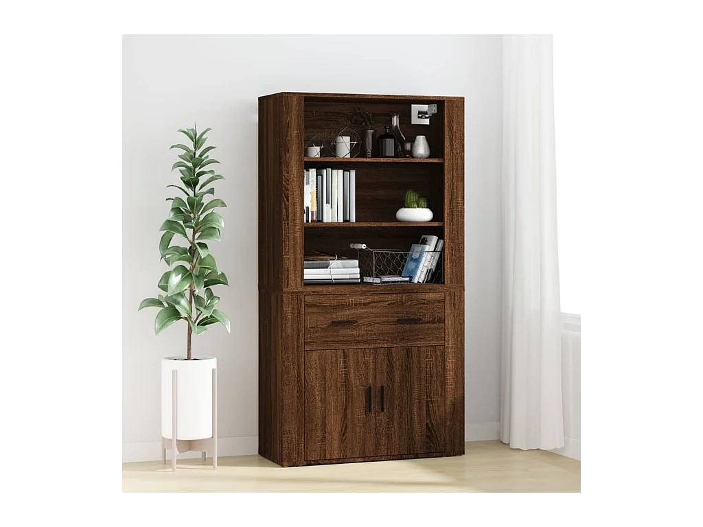 Buffet haut Chêne marron Bois d'ingénierie