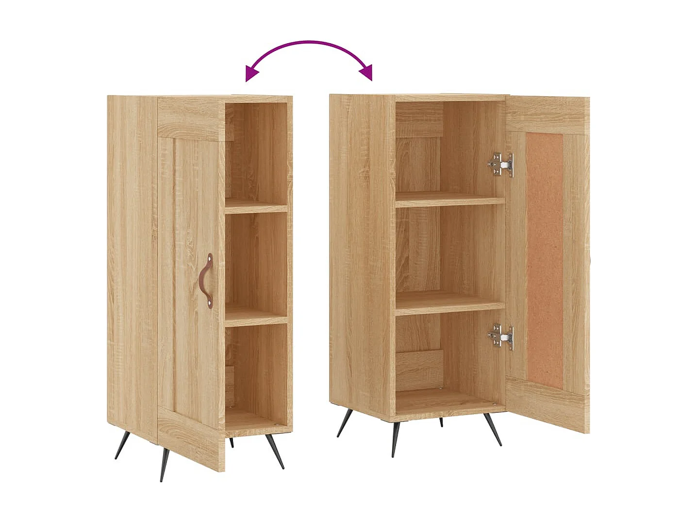 Dressoir 34,5x34x90 cm bewerkt hout sonoma eiken