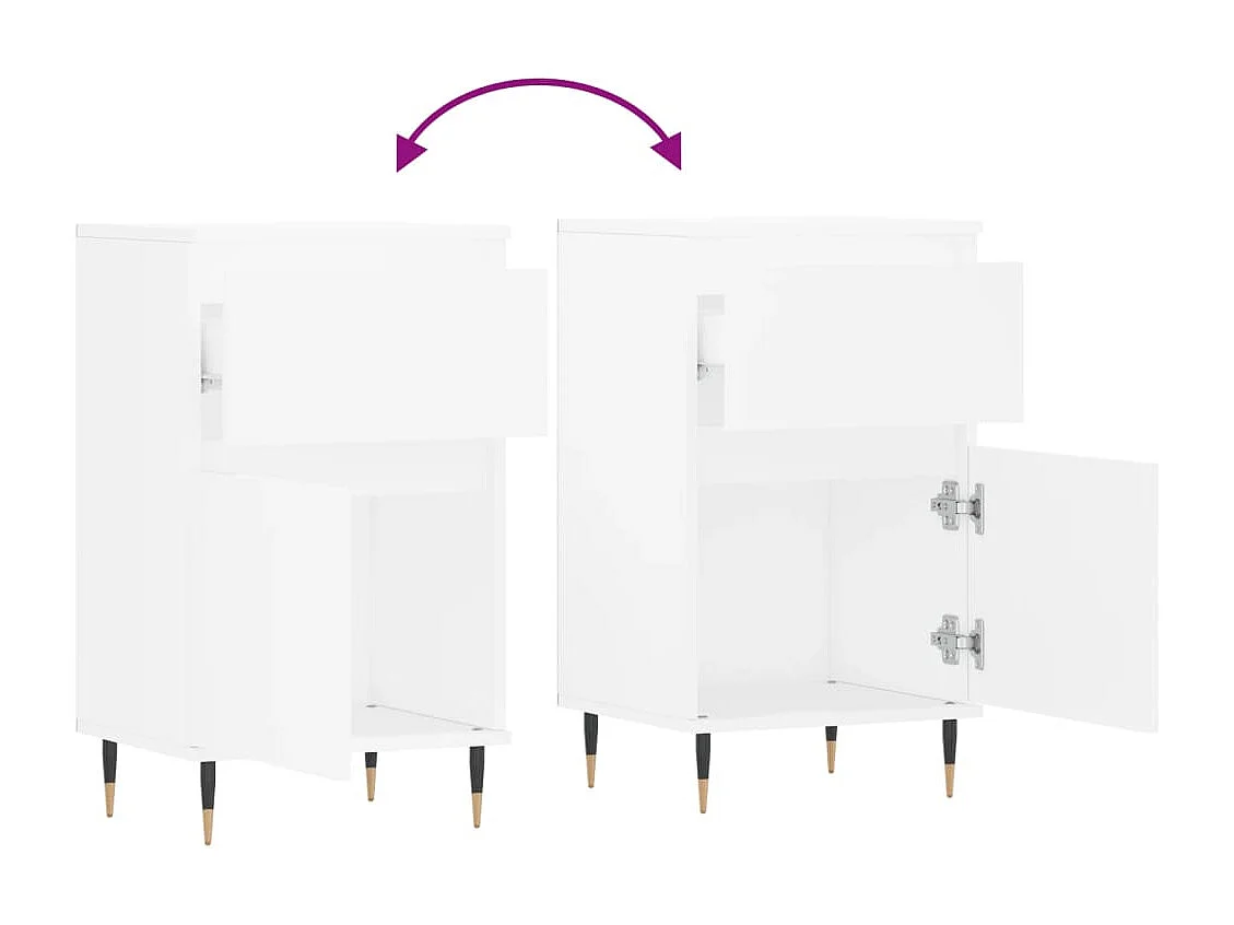 Aparadores 2 pcs 40x35x70 cm derivados de madeira branco