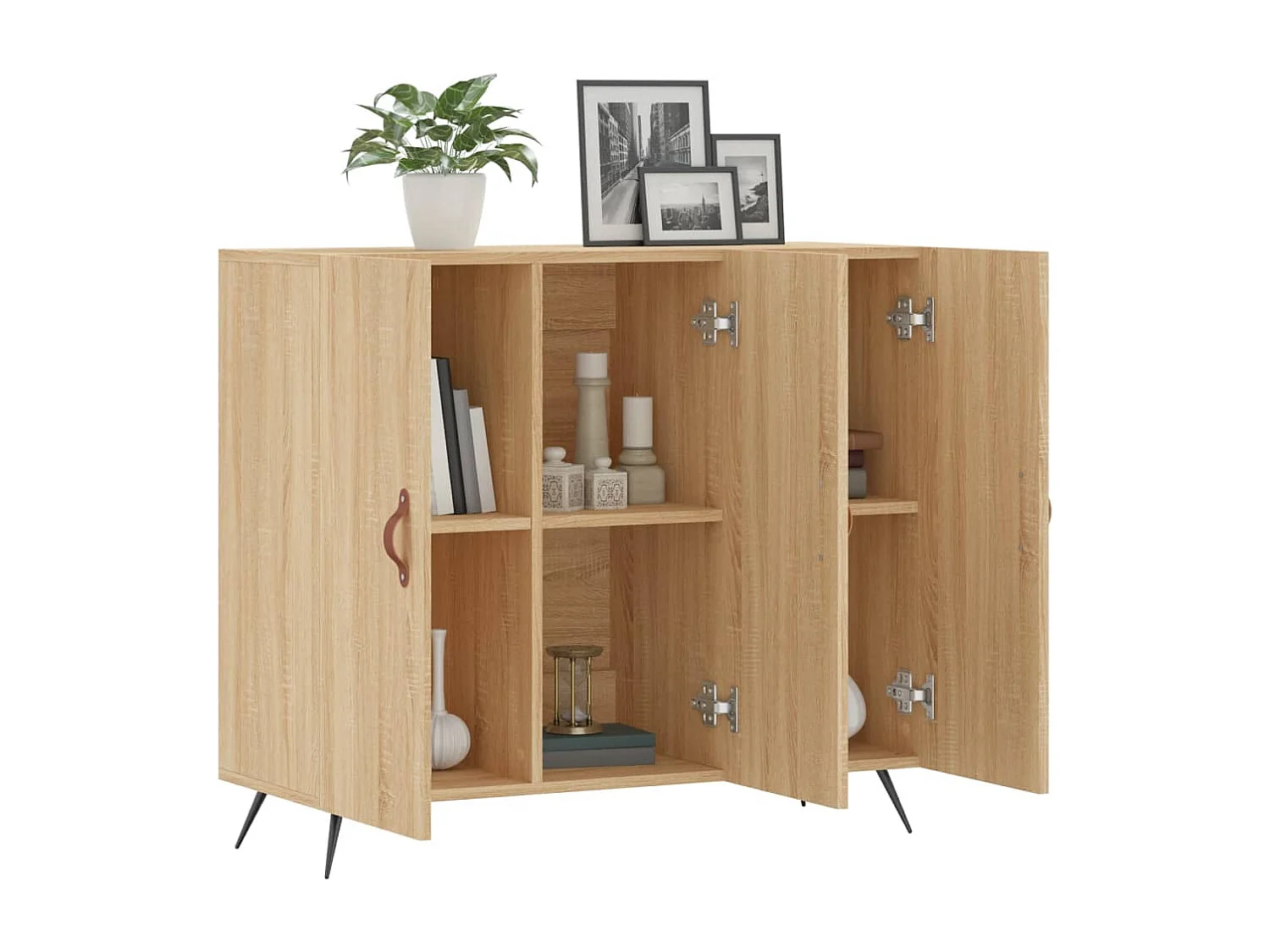 Credenza Rovere Sonoma 90x34x80 cm in Legno Multistrato
