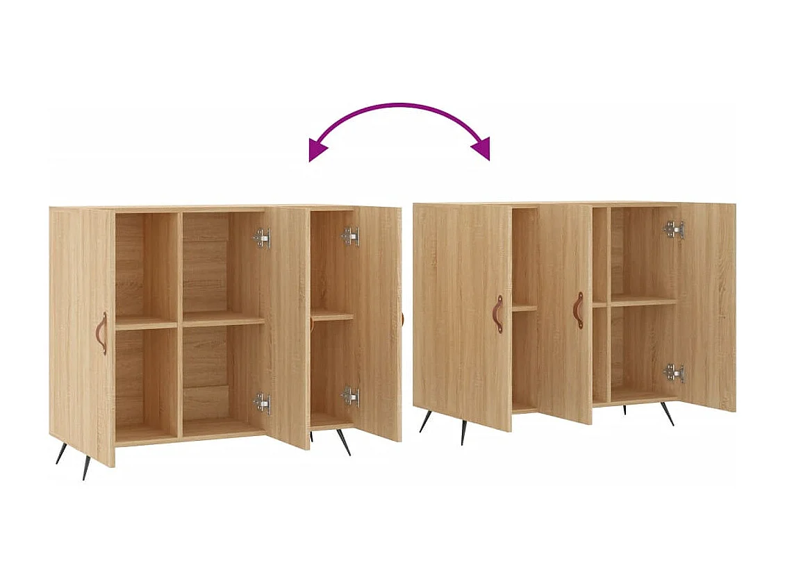 Credenza Rovere Sonoma 90x34x80 cm in Legno Multistrato