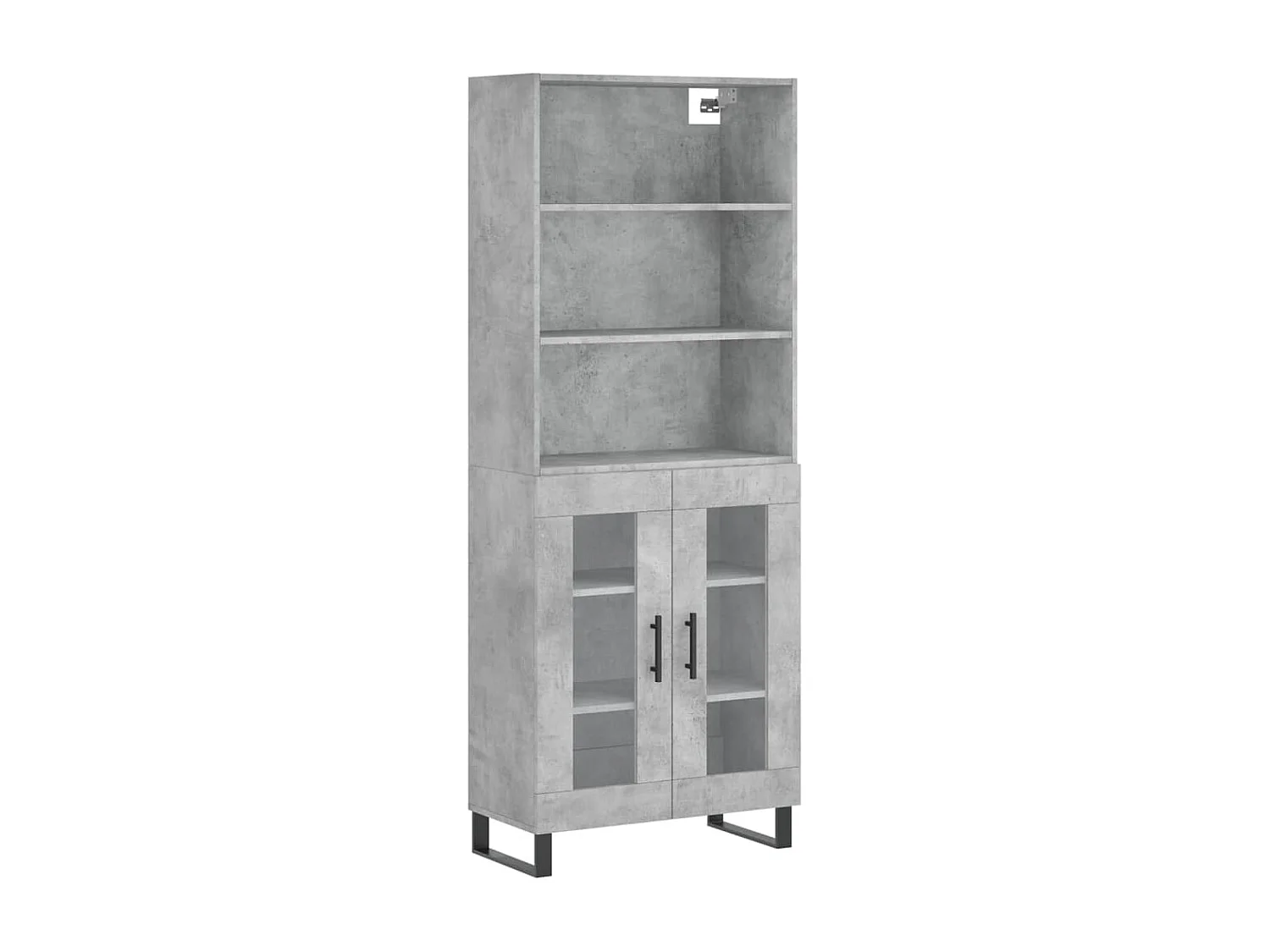 Credenza Grigio Cemento 69,5x34x180 cm in Legno Multistrato