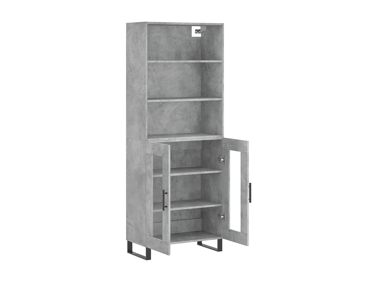 Credenza Grigio Cemento 69,5x34x180 cm in Legno Multistrato