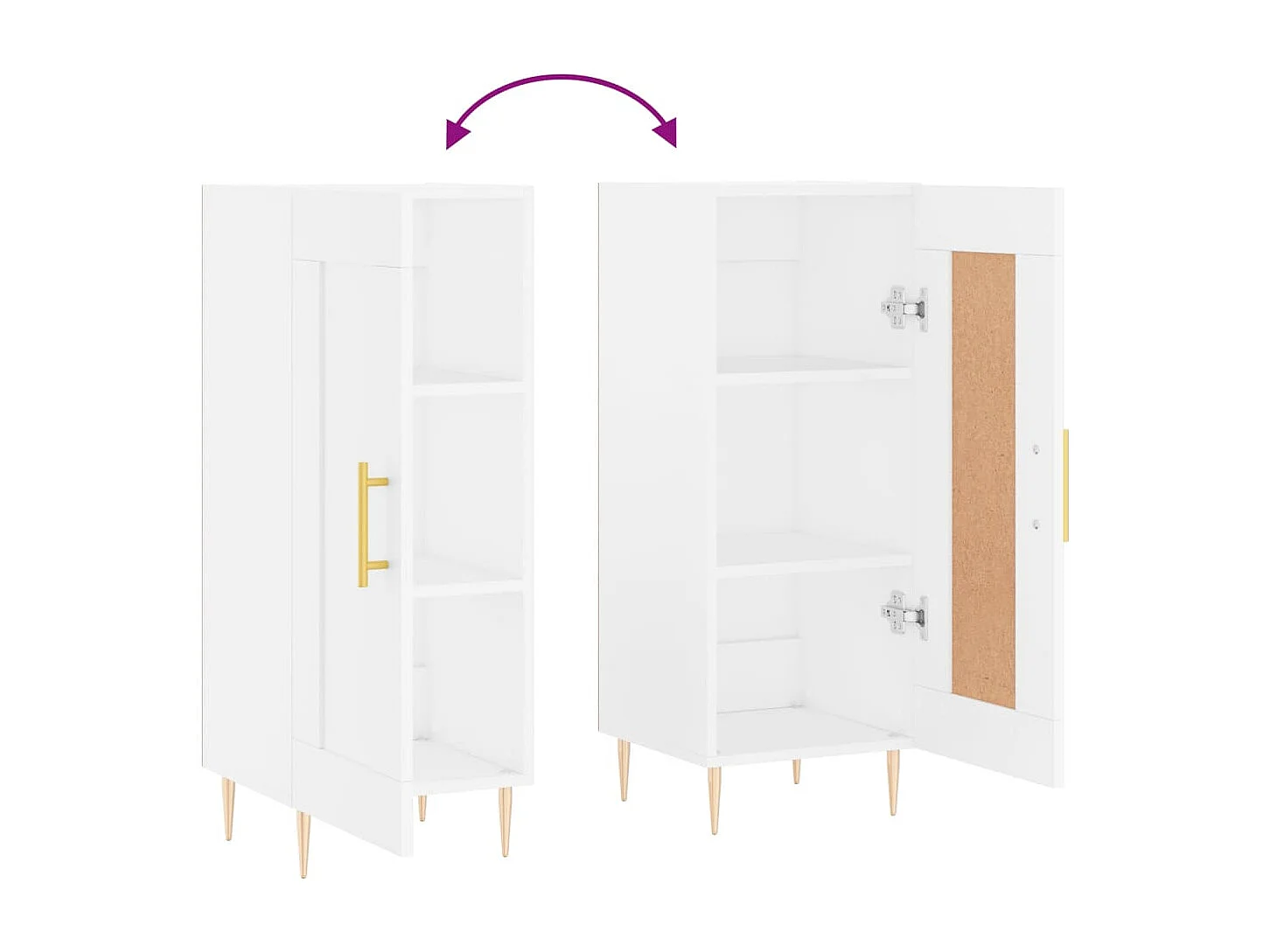 Buffet blanc 34,5x34x90 cm bois d'ingénierie