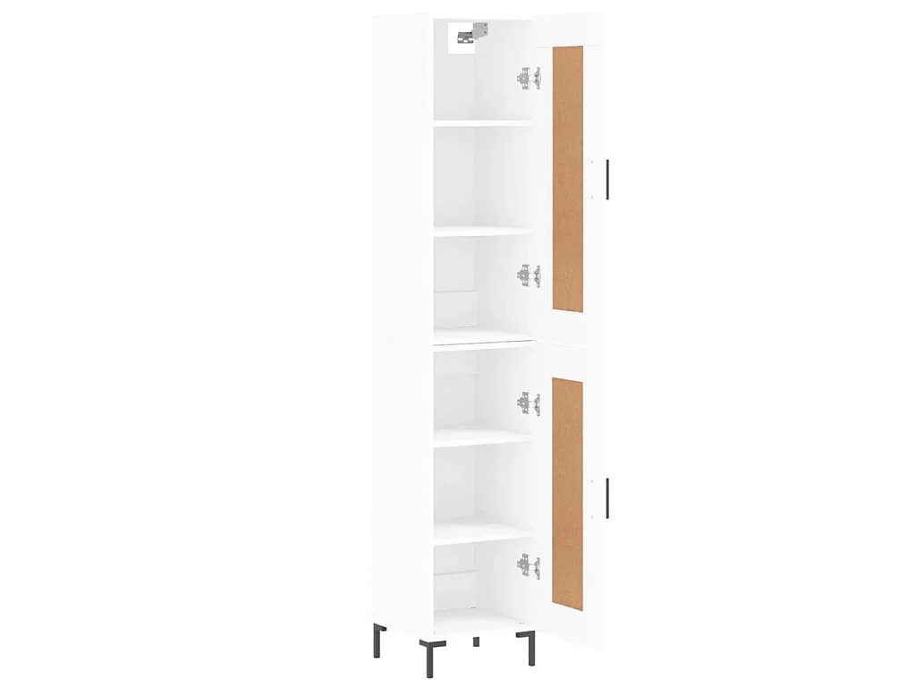 Credenza Bianca 34,5x34x180 cm in Legno Multistrato