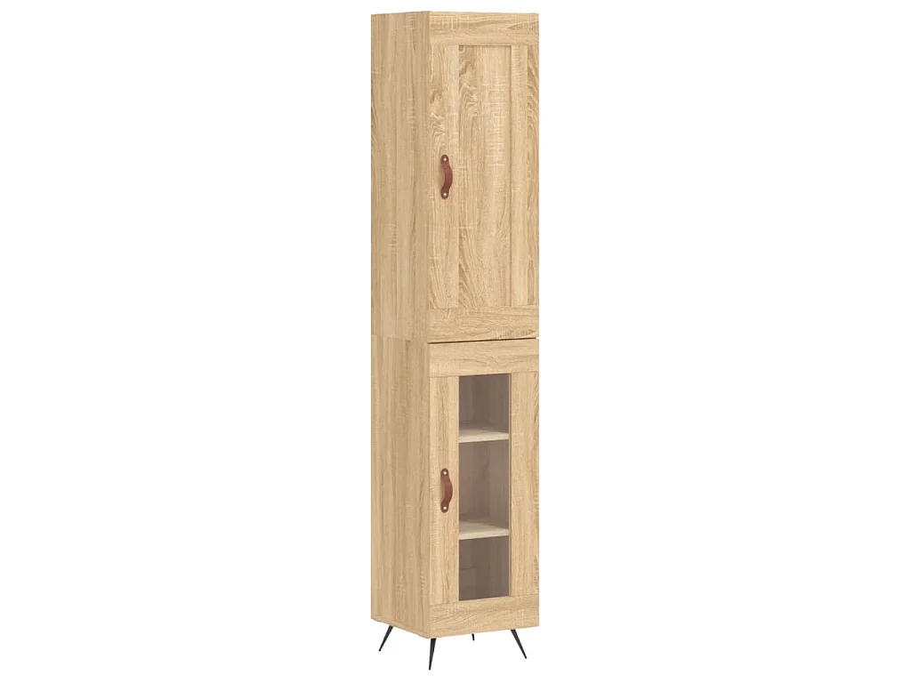 Hoge kast 34,5x34x180 cm bewerkt hout sonoma eikenkleurig