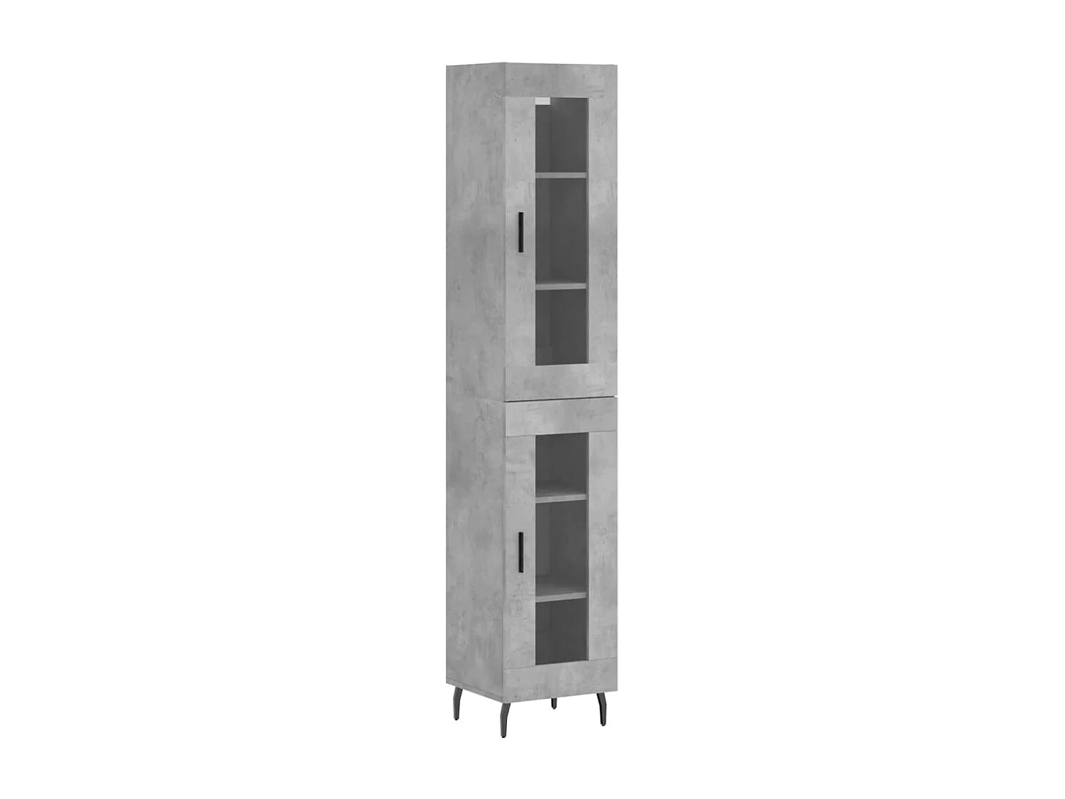 Buffet haut Gris béton 34,5x34x180 cm Bois d'ingénierie