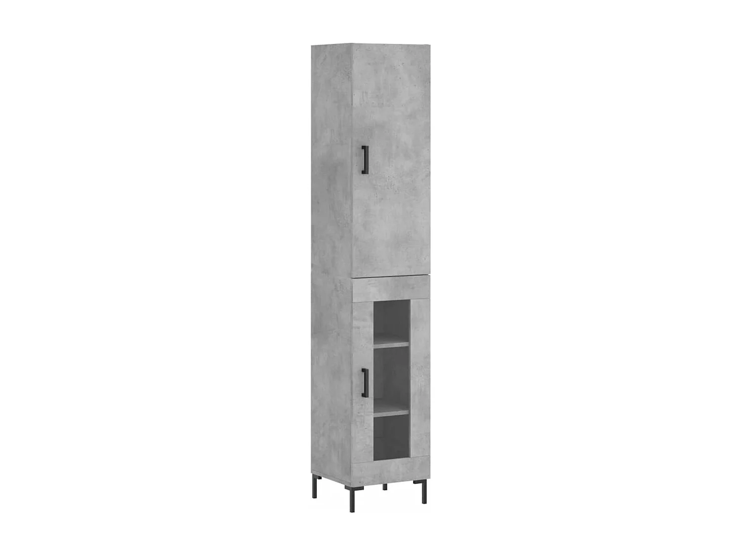 Buffet haut Gris béton 34,5x34x180 cm Bois d'ingénierie