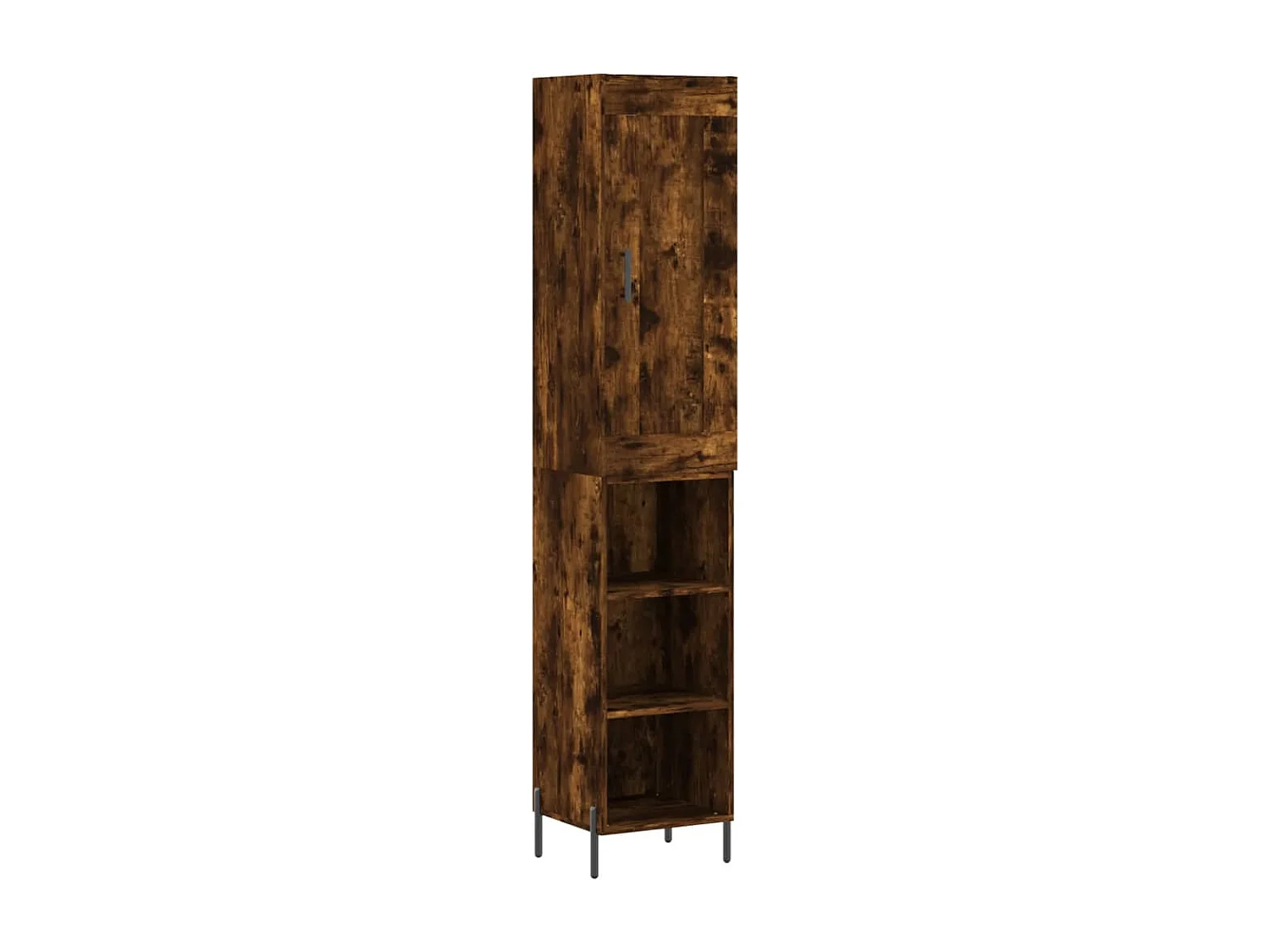 Buffet haut Chêne fumé 34,5x34x180 cm Bois d'ingénierie