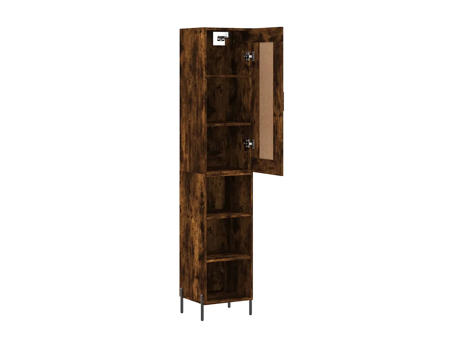 Buffet haut Chêne fumé 34,5x34x180 cm Bois d'ingénierie