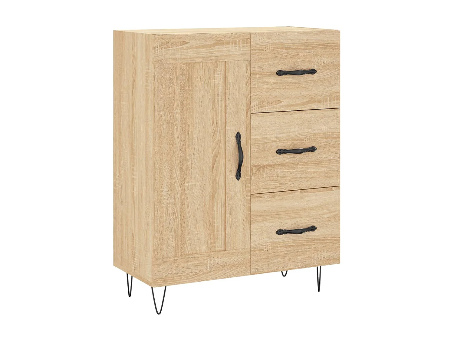 Buffet chêne sonoma 69,5x34x90 cm bois d'ingénierie