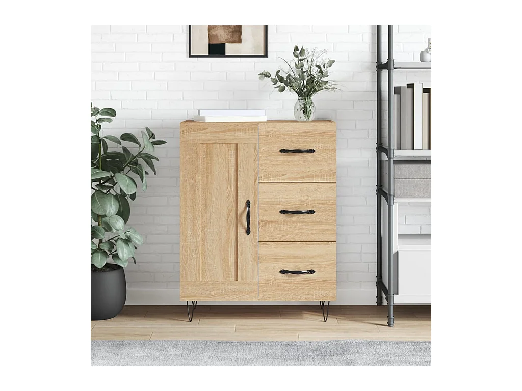 Buffet chêne sonoma 69,5x34x90 cm bois d'ingénierie