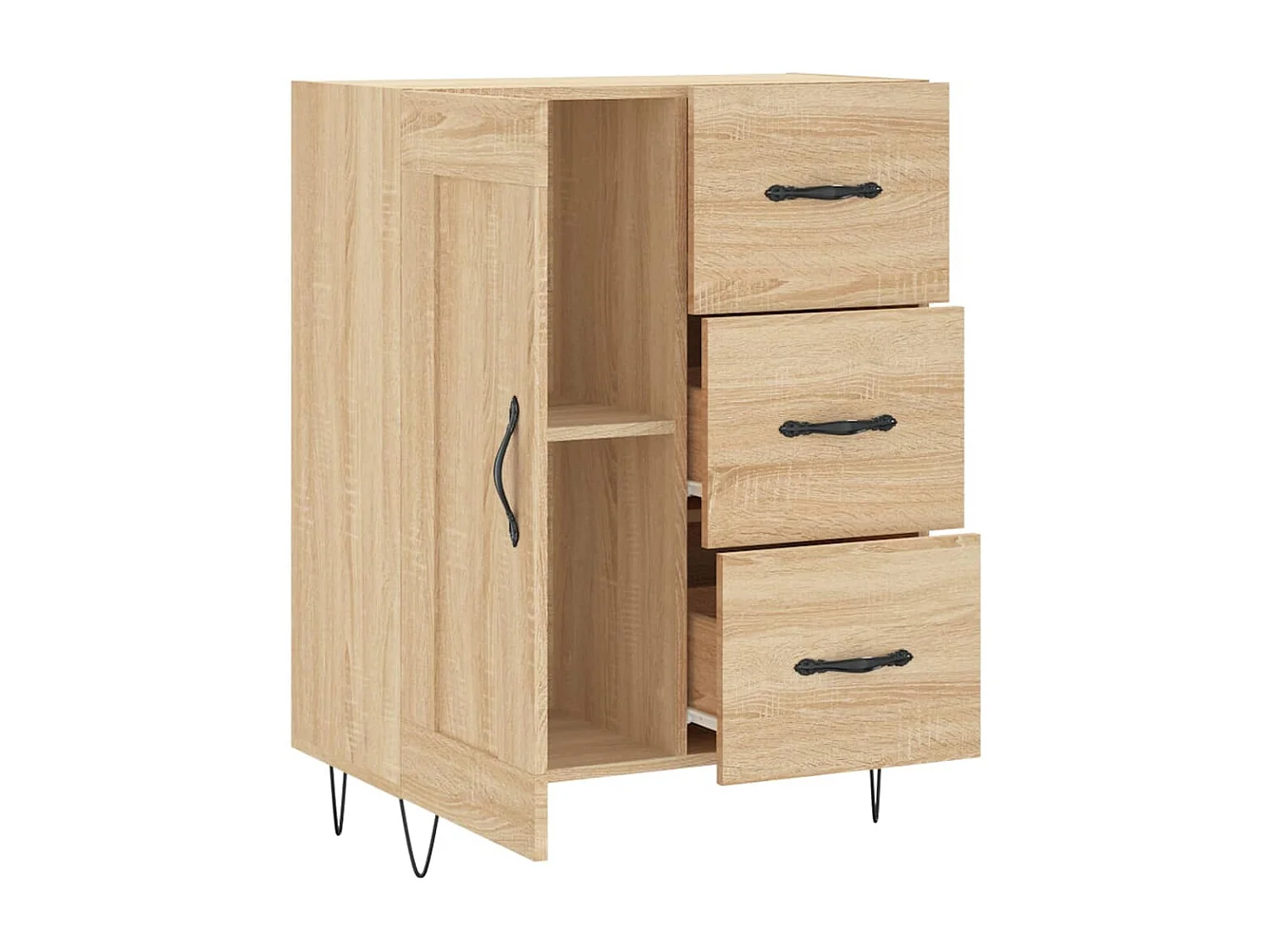 Buffet chêne sonoma 69,5x34x90 cm bois d'ingénierie