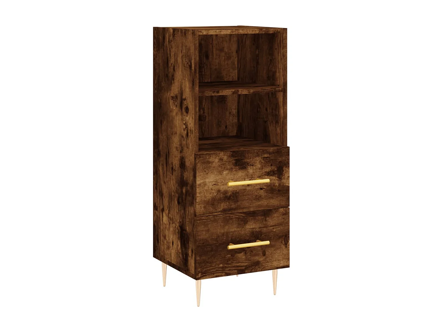 Buffet haut Chêne fumé 34,5x34x180 cm Bois d'ingénierie