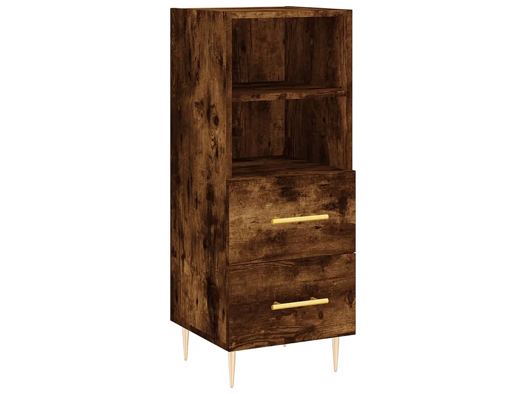 Aparador de madera contrachapada roble ahumado 34,5x34x180 cm