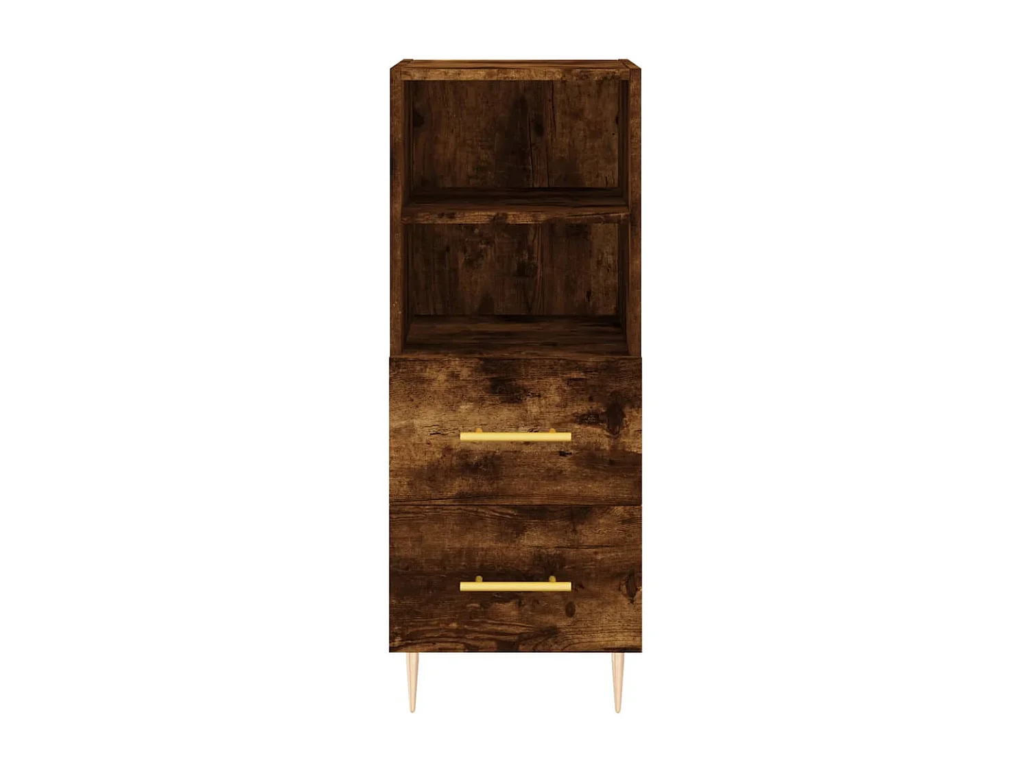 Aparador de madera contrachapada roble ahumado 34,5x34x180 cm