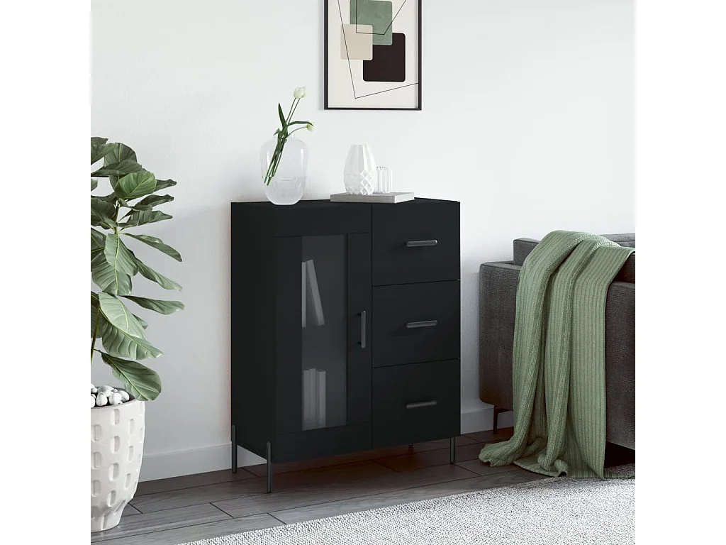 Sideboard Schwarz 69,5x34x90 cm Holzwerkstoff