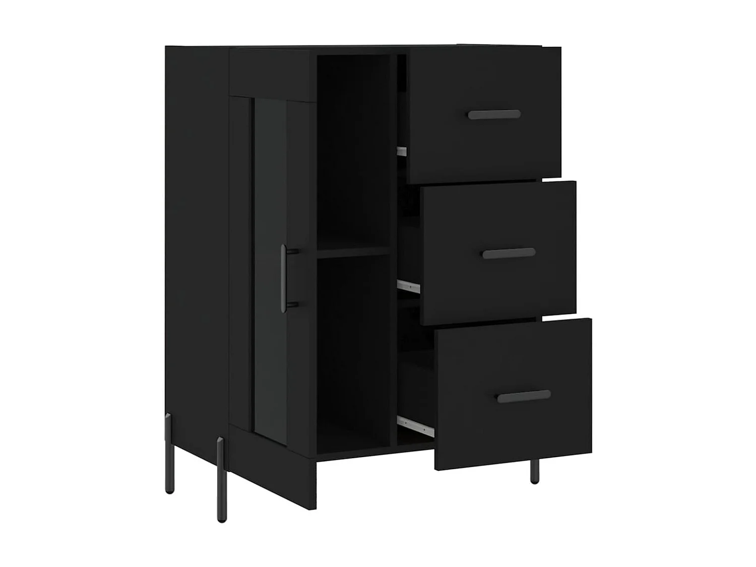 Sideboard Schwarz 69,5x34x90 cm Holzwerkstoff