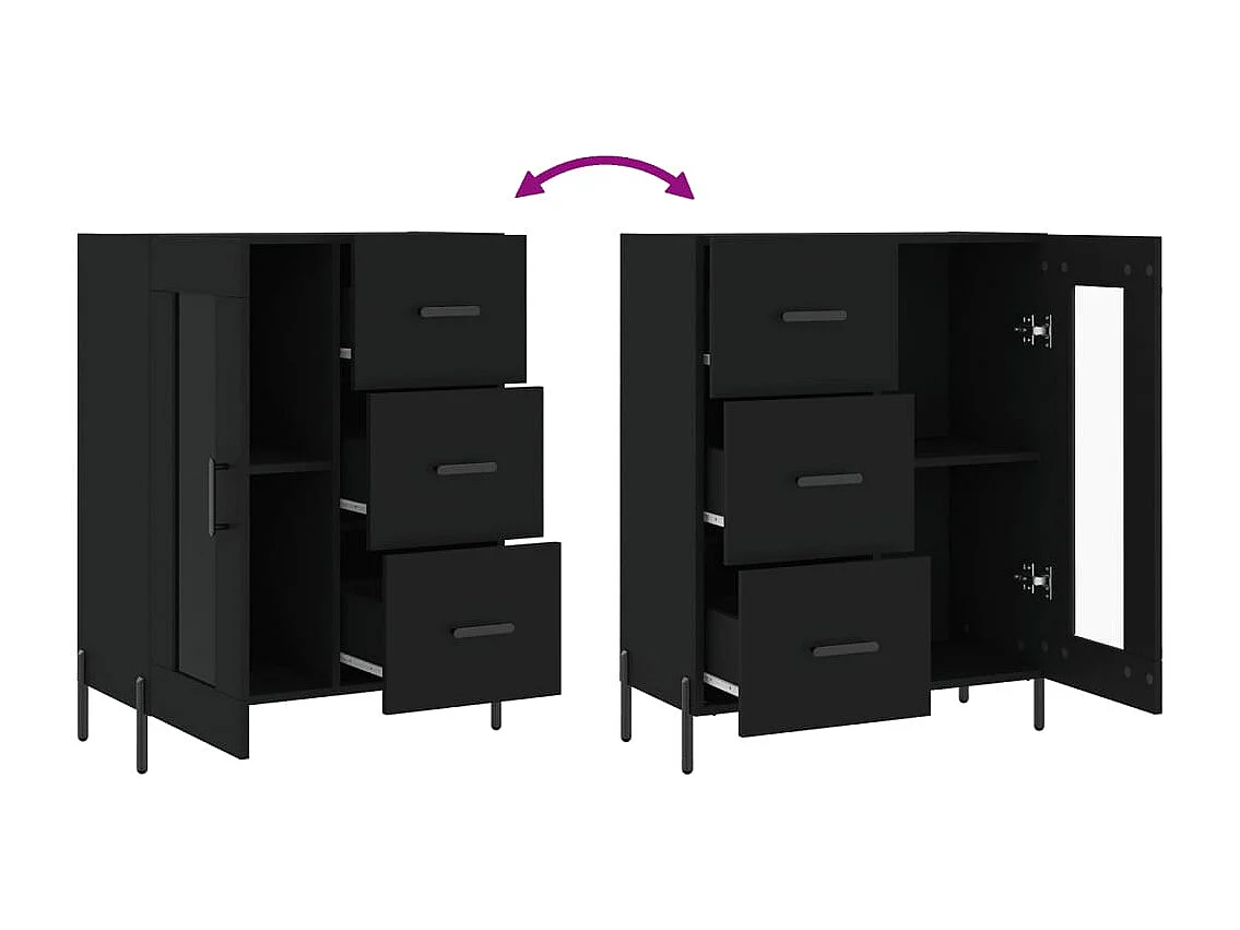 Sideboard Schwarz 69,5x34x90 cm Holzwerkstoff