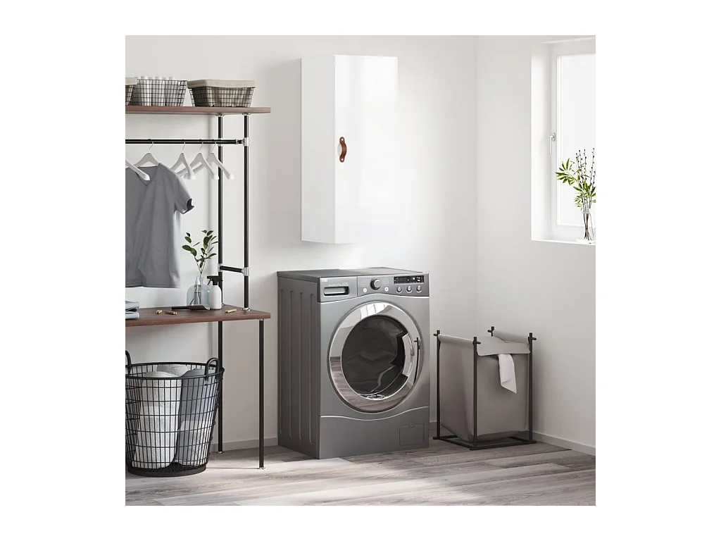 Armoire murale blanc brillant 34,5x34x90 cm