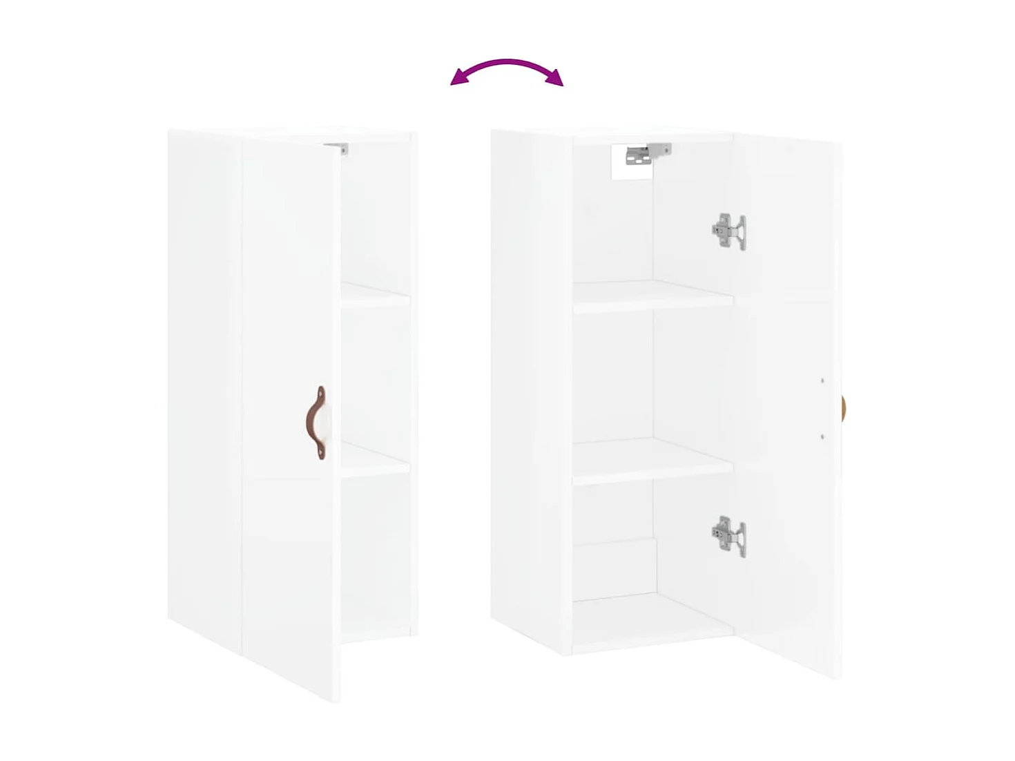 Armoire murale blanc brillant 34,5x34x90 cm