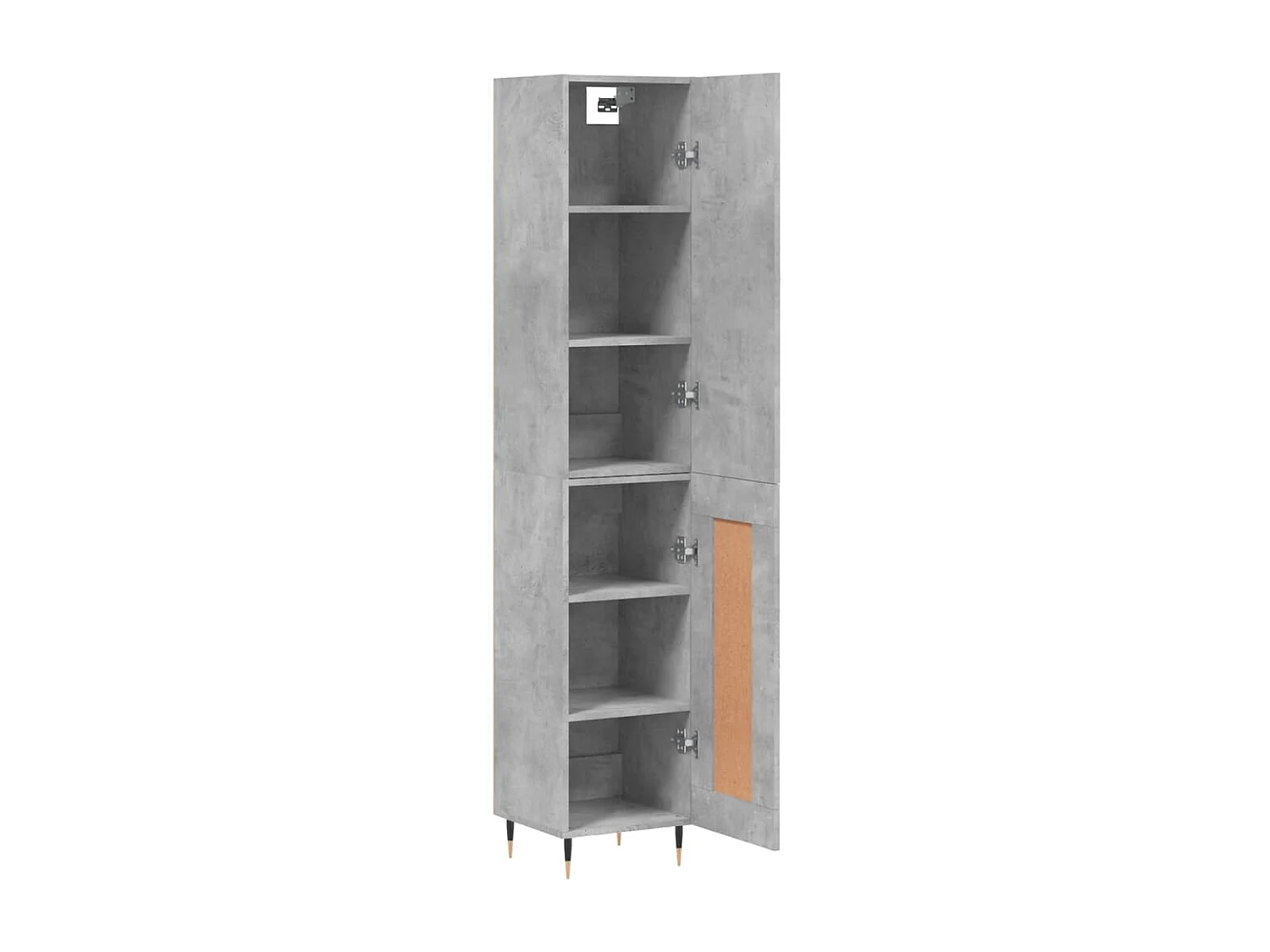 Buffet haut Gris béton 34,5x34x180 cm Bois d'ingénierie