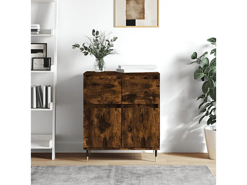 Dressoir 60x35x70 cm bewerkt hout gerookt eikenkleurig