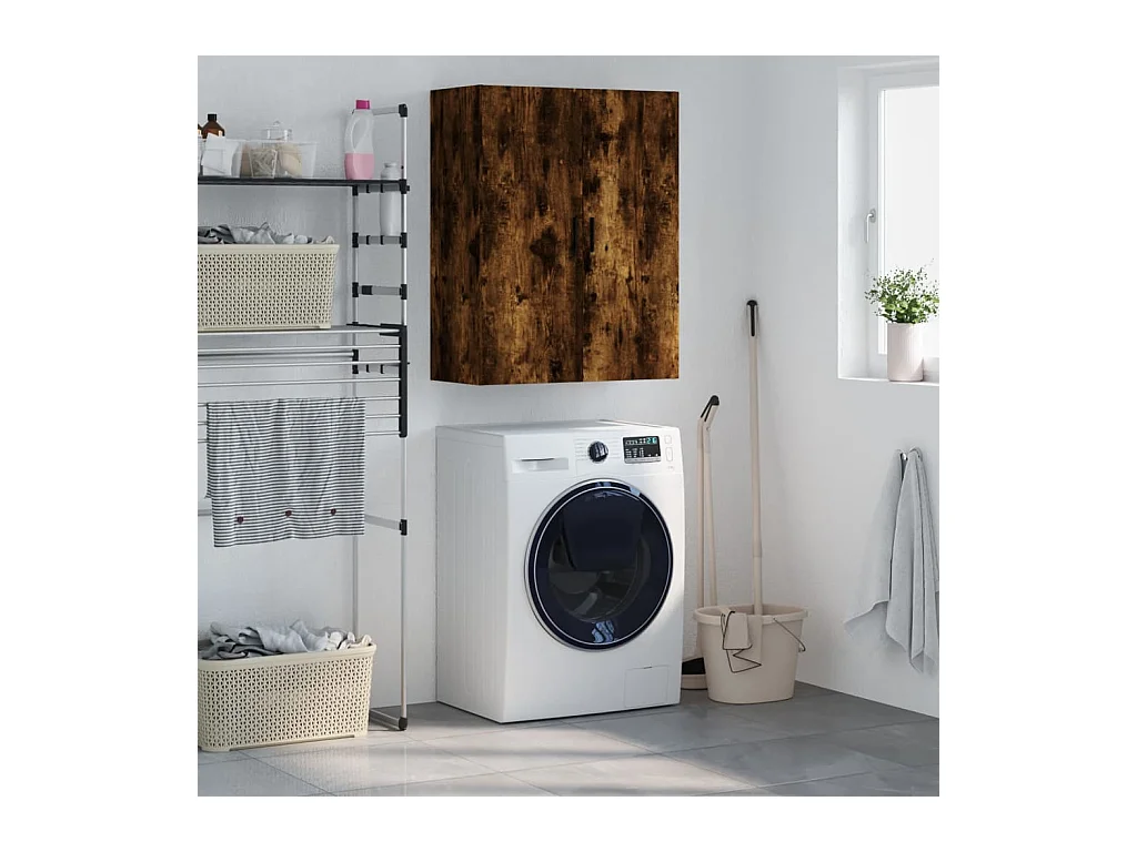 Armoire murale chêne fumé 69,5x34x90 cm
