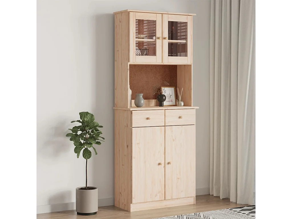 Credenza ALTA 77x35x188 cm in Legno Massello di Pino