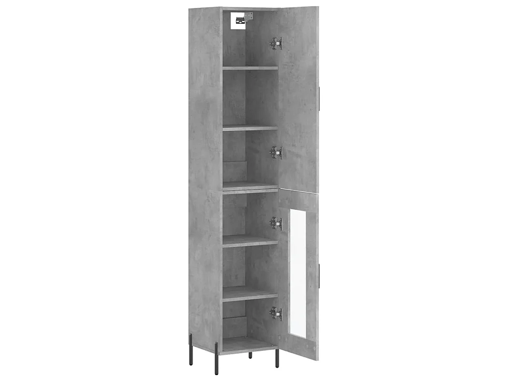 Highboard Betongrau 34,5x34x180 cm Holzwerkstoff